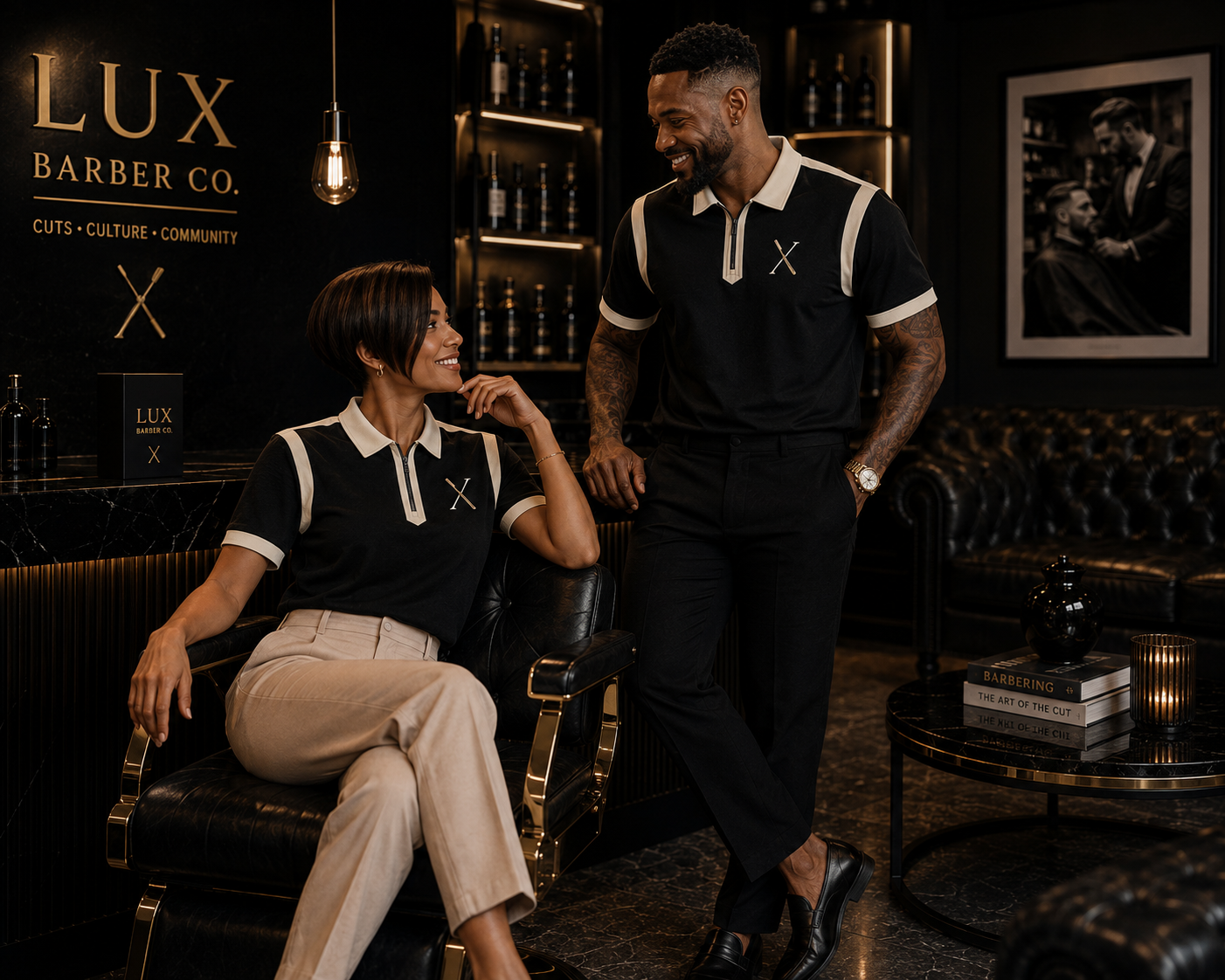 LUX Contrast Zip Polo